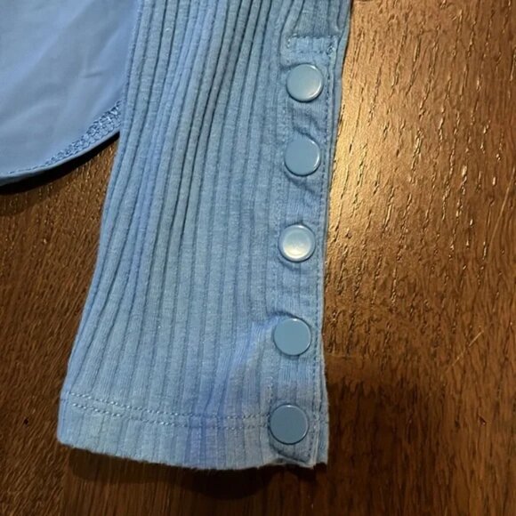 Light blue ribbed J. Crew turtleneck long sleeve body suit - Picture 5 of 7